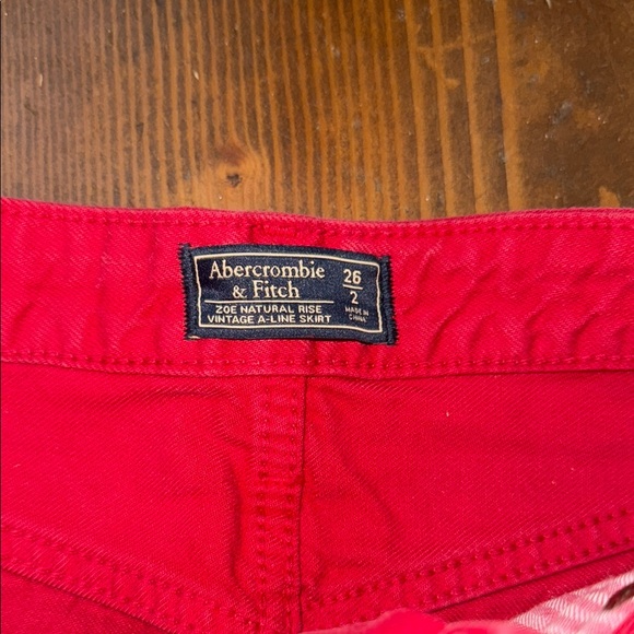 Red Denim Mini Skirt - Picture 2 of 3